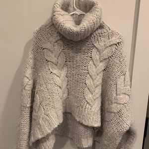 Free People Boxy Cabled Turtleneck Sz S